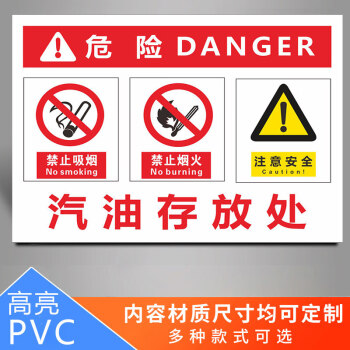 氣瓶存放處安全警示牌氬氣瓶空氣瓶乙炔瓶警告提示牌標識牌汽油存放處