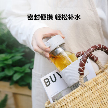 北鼎（Buydeem）泡茶随手杯 茶水分离玻璃水杯男款女款 泡茶杯子耐用便携办公礼物