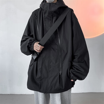 fdob魔术贴冲锋服男套装黑武士风衣夹克美式机能工装外套秋季 jk8008-