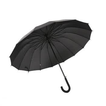斯图雨伞6支装防风加固大暴雨加厚结实抗大风大号长柄男士成人酒店单位物业手动黑色雨伞