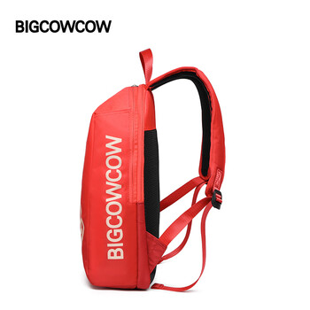 BIGCOWCOW大容量双肩背包大学生通勤电脑包高中生书包旅行包男女 蓝白色