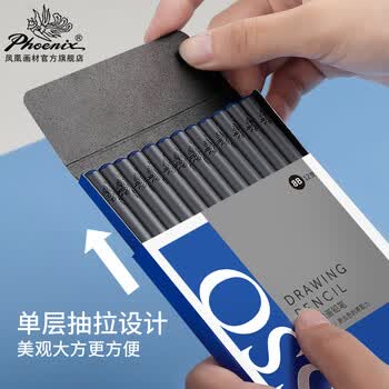 【全网低价】凤凰画材(Phoenix)  10B铅笔12支装 素描绘画绘图考试铅笔 学生初学者艺考画画专用PicDP12美术写生