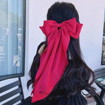 红色蝴蝶结飘带发夹【图片 价格 品牌 报价】-京东