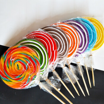 超大500g七彩棒棒糖波板糖情人节生日糖果创意零食礼盒朋友 圆形500g