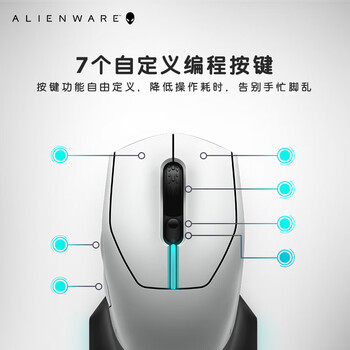 外星人（Alienware）AW610M畅玩黑神话 无线游戏鼠标 家用双模充电电竞鼠标 人体工学机械宏无限rgb高端外设
