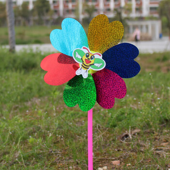 幼儿园宝宝卡通大风车七彩风车卡通塑料摩天轮大风车幼儿园装饰礼物