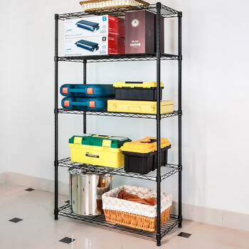 纳典出口加粗款五层置物架厨房微波炉架子货架家用客厅卧室落地多层储