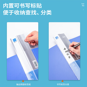  得力（deli）3孔打孔文件夹 A4活页夹 O型多孔档案夹资料夹子 蓝色 单个装5384（5个装）
