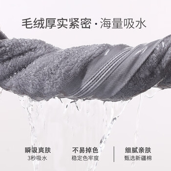 洁丽雅（Grace）新疆长绒棉A类抗菌毛巾4条装 纯棉加厚柔软面巾吸水洗脸巾素色