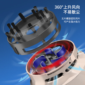 纽赛（NUSIGN）充电式强吸力桌面吸尘器 迷你键盘除尘橡皮屑清洁器 灰NS199-S【热门商品】得力旗下高端品牌