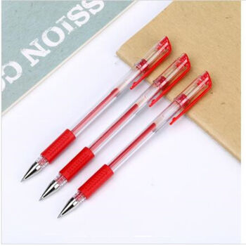 得力（deli） 6600中性笔0.5mm 子弹头0.5mm经济版红色中性笔 12支/1盒装