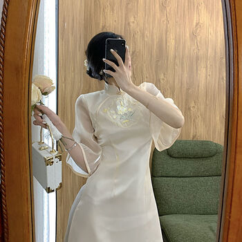 pbmr大码旗袍200斤大码改良的旗袍大码女装胖妹妹夏季新款民国风汉服