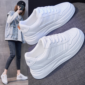 点策女鞋春夏季基础小白鞋女厚底增高女生鞋子网 qr02白色 35