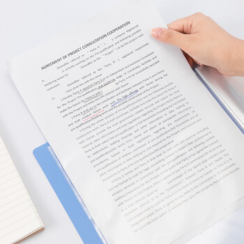 得力(deli)5002ES  A4透明活页多层分页试卷夹文件夹插页袋20页资料册文件收纳册学生办公用 蓝色 12本装