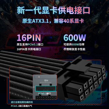 长城（Great Wall）额定1200W N12金牌全模电源（ATX3.0标准/原生PCIE5.0接口/智能温控/全电压/短接自检器）
