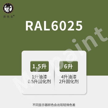 劳尔油漆6025蕨绿色6027葱绿色6034菘蓝绿松石色金属翻新油漆配固化剂