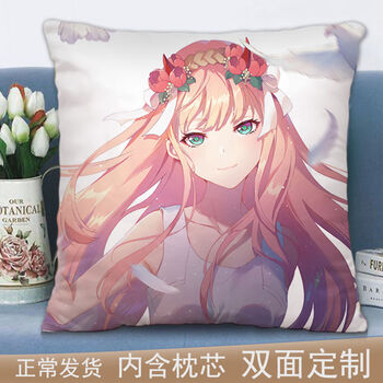 抱枕同人动漫蕾姆周边双面方形宿舍枕头套玩偶坐垫照片定制 zerotwo2