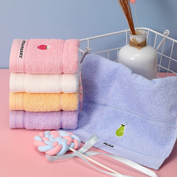 洁丽雅(Grace)儿童洗脸毛巾家纺 100%纯棉毛巾家用舒适柔软水果童巾面巾 四条装 洁丽雅(Grace)儿童洗脸毛巾家纺 100%纯棉毛巾家用舒适柔软水果童巾面巾 四条装