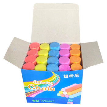 御杰20支蓝色粗粉笔儿童户外涂鸦无尘无毒木材钢管材料标记大粉笔船舶粉笔工地专用粉笔