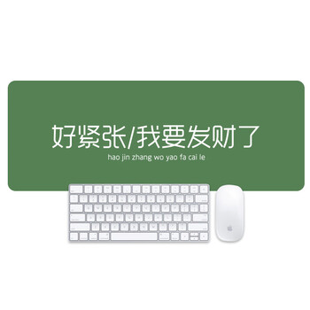 灵蛇（LINGSHE)鼠标垫800*300*2超大加厚学生办公电脑桌垫 创意简约文字 精密锁边  P106 我要发财
