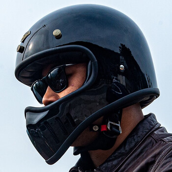 activeregion台湾ar摩托车头盔纯色复古哈雷机车男全盔黑色2xl