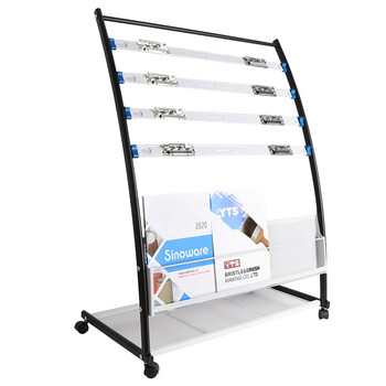 优必利 铝合金夹条报纸架报刊架 图书馆报夹条置 宣传资料杂志展示架 高0.88米 K-35黑色 优必利 铝合金夹条报纸架报刊架 图书馆报夹条置 宣传资料杂志展示架 高0.88米 K-35黑色