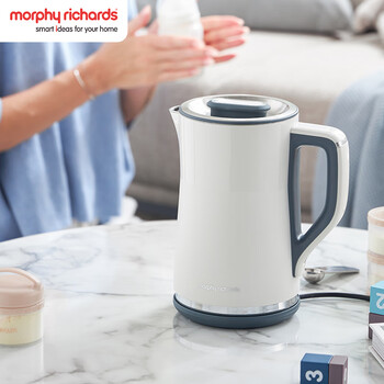 摩飞电器(Morphyrichards)电热水壶烧水壶热水壶 家用恒温水壶1.5L不锈钢304双层防烫实时显温开水壶MR6070白 摩飞电器(Morphyrichards)电热水壶烧水壶热水壶 家用恒温水壶1.5L不锈钢304双层防烫实时显温开水壶MR6070白
