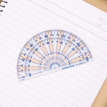 国誉(KOKUYO)半圆量角器学生办公用180度山形刻度透明网格型测量尺子 GY-GBA310 国誉(KOKUYO)半圆量角器学生办公用180度山形刻度透明网格型测量尺子 GY-GBA310