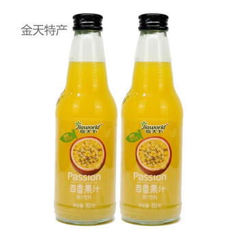 嘉天下百香果汁饮料300ml24瓶百香果酸甜饮料玻璃瓶装饮品嘉天下百香