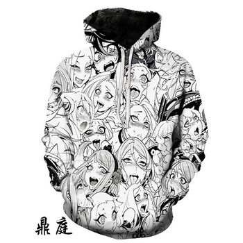鼎庭 肥宅战袍二次元日漫oversyze暗黑美少女外套3d印花卫衣男女连