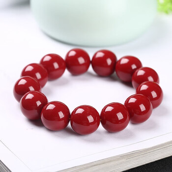adrius珊瑚色手串红色本命年串珠手链珠18mm大气款