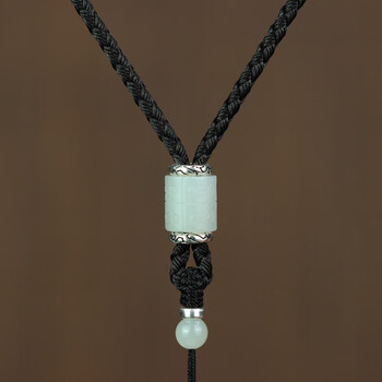 手工雕刻和田玉吊坠挂绳手工编织项链绳可调节挂件绳玉佩绳子 纯黑色