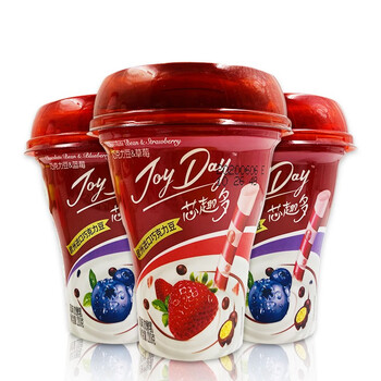 伊利巧克力豆酸奶220g6杯蓝莓草莓芯趣多酸牛奶风味发酵乳送吸管学生