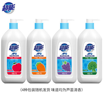 超能APG食品用洗洁精1.1kg*5瓶装  芦荟清香植物洁净力不伤手【企业专属】