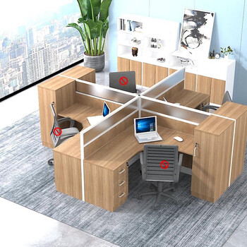 鑫亚诺  屏风工位职员办公桌屏风办公桌员工电脑桌工作位十字形4人位