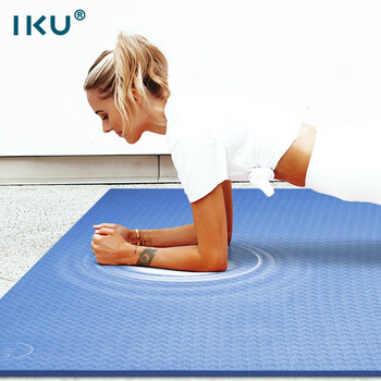 IKU双人瑜伽垫加厚10mm舞蹈训练儿童爬行多功能家庭运动健身垫子蓝