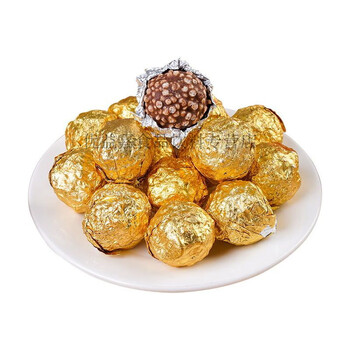 食怀伊诺滋巧克力金莎球果仁夹心巧克力伊诺滋圆形金沙球散装礼品休闲