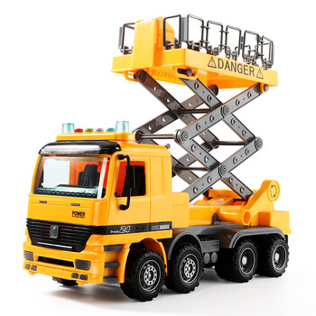 路灯维修车儿童玩具工程车登高升降机模型惯性汽车2-6岁3小朋友玩的