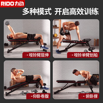 力动（RIDO）仰卧起坐辅助器健身器材家用多功能哑铃凳健身椅腹肌板器械TD30