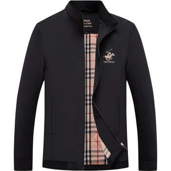 外套男冬春秋季高端商务休闲男装茄克衫外套男士宽松大码立领加厚夹克