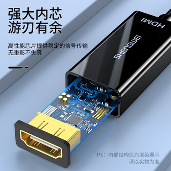 胜为（shengwei）Mini DP转HDMI转换器 高清雷电接口转接头 接显示器投影仪1080P 迷你DP黑 MN-1080
