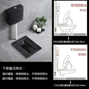 乐家蹲便器乐家卫浴彩色陶瓷复古家用酒店公共厕所蹲便器水箱耐磨黑曜
