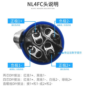 可思未来 欧姆头专业音箱插头NL4FC舞台音响喇叭线接头环形欧姆头音箱头功放音频免焊接（2个装）KS-D-OM2