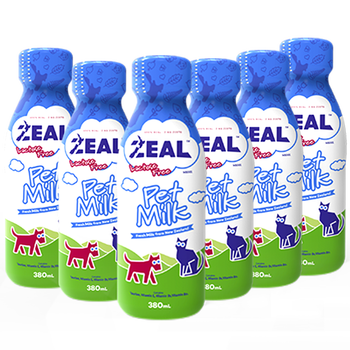 zeal宠物牛奶猫咪牛奶 宠物零食进口牛奶380ml*6瓶装 宠物牛奶6瓶装