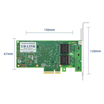 EB-LINK PCIE X4 千兆四电口服务器网卡I350-T4V2版本机器视觉工业相机网络适配器 intel I350AM4芯片