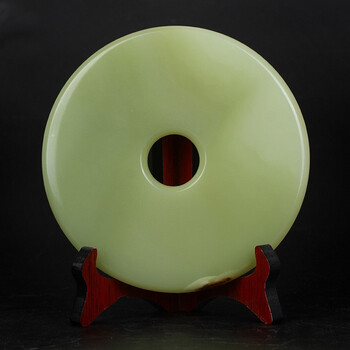 御缘世家 阿富汗玉石平安扣摆件家居客厅办公室装饰品 中式玄关电视柜