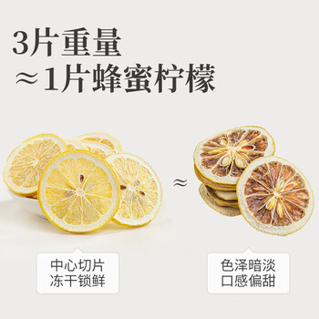 方家铺子冻干柠檬片25-30片/盒 大片纯柠檬片冻干锁鲜独立包装58g