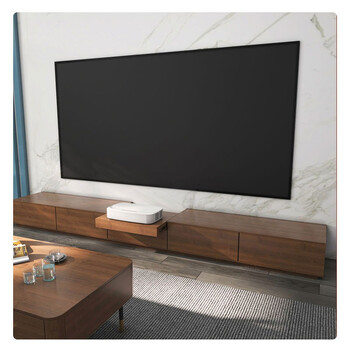 激光电视伸缩台升降电视一体柜激光投影仪电视柜智能短焦北欧实木视听