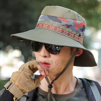 奔尼帽渔夫帽迷彩帽战术帽男士遮阳帽子夏天户外防晒透气渔夫帽可折叠