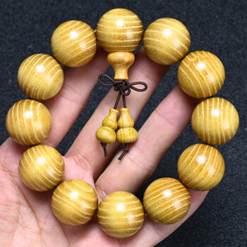 欧兰妮 正宗北料柘木小孔黄金檀木手串20mm颗佛珠配饰手链 20mm×12颗